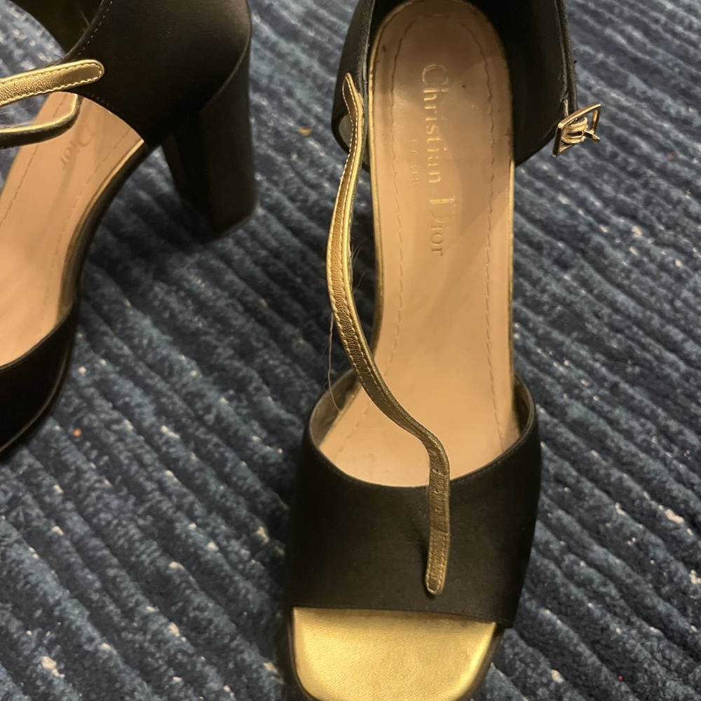Dior Black and Gold Women's Heels - Picture 7 of 8